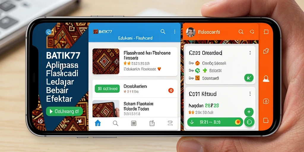 Tampilan antarmuka aplikasi Flashcard yang interaktif dan menarik.