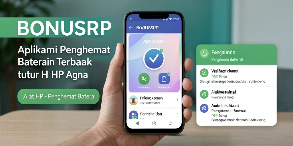 Tampilan antarmuka aplikasi BONUSRP untuk penghemat baterai.
