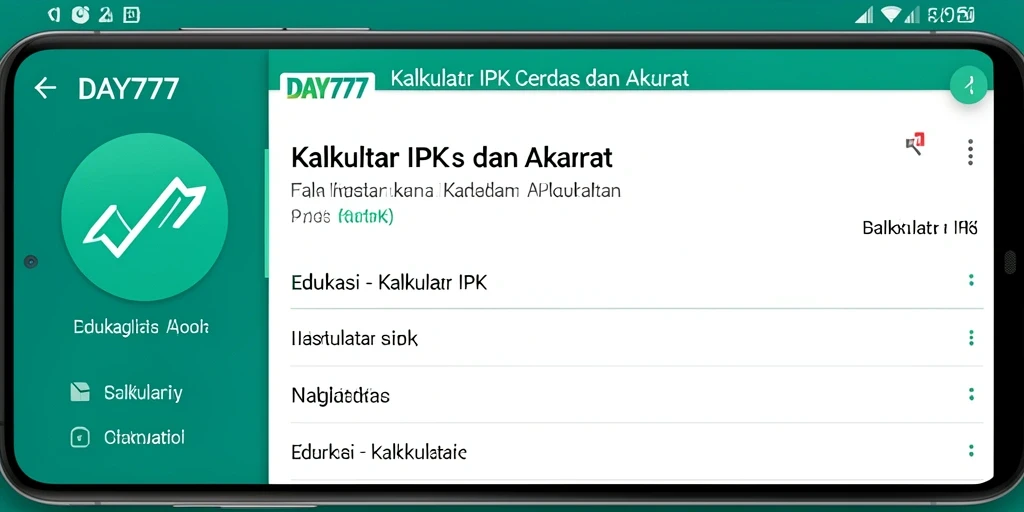 Tampilan antarmuka user-friendly dari Kalkulator IPK DAY777.