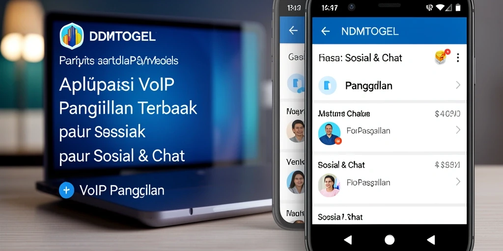 Tampilan antarmuka aplikasi VoIP Panggilan NDMTOGEL yang modern.