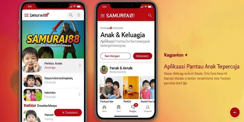 Tampilan antarmuka utama SAMURAI88 untuk pemantauan anak.