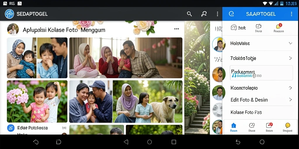 Antarmuka SEDAPTOGEL yang mudah digunakan untuk membuat kolase foto.