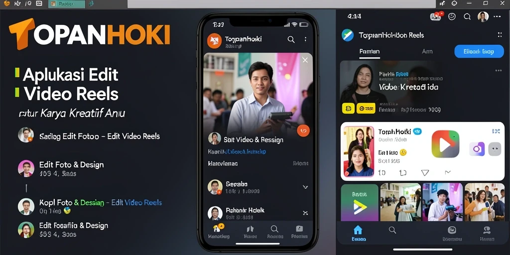 Antarmuka TOPANHOKI dengan fitur Edit Video Reels yang lengkap.